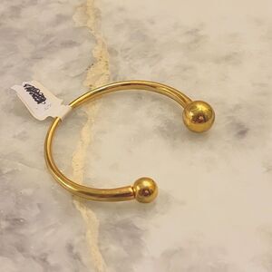 NWT Ann Taylor Torque Globe Sphere Ball Gold Brass Cuff Boho Bracelet Bangle